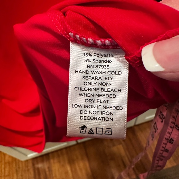 Susan Graver Red Blouse with Embellished Neckline & Cardigan - Picture 5 of 5